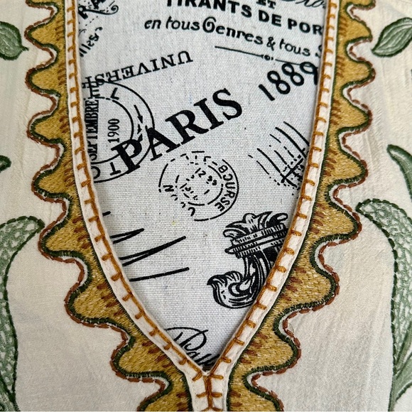 Zara Linen Blend Embroidered Dress Rare - Picture 5 of 13